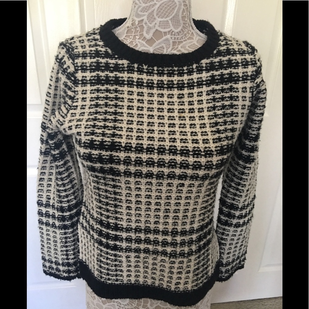 TU pullover sweater washable acrylic black&cream 8